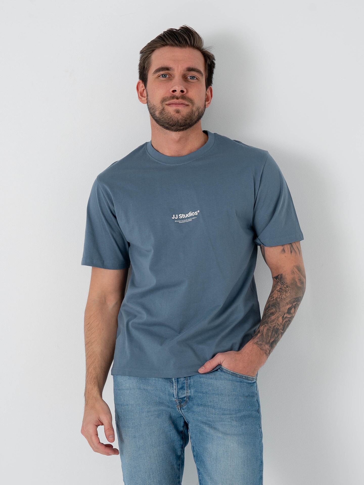 Jack and Jones Soho Tee Short Sleeve Crew Neck Blue Mirage