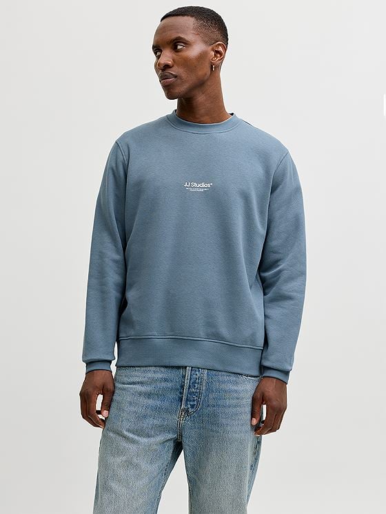 Jack and Jones Soho Sweat Crew Neck Blue Mirage