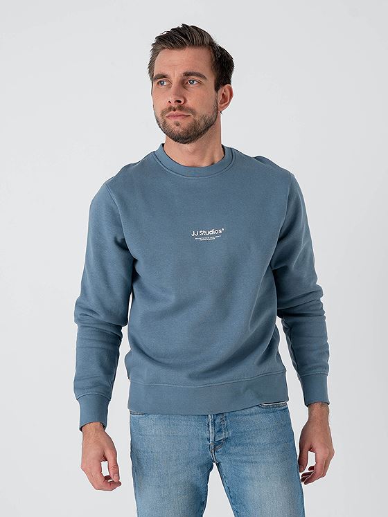 Jack and Jones Soho Sweat Crew Neck Blue Mirage