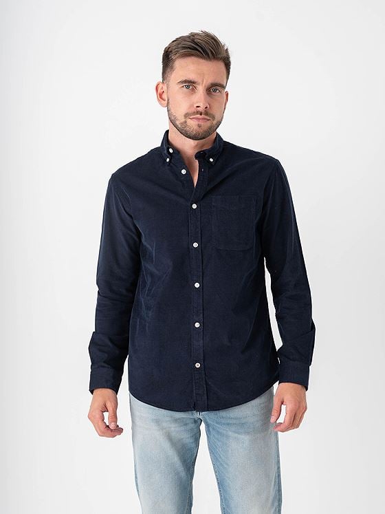 Jack and Jones Classic Cord Shirt Long Sleeve Sky Captain