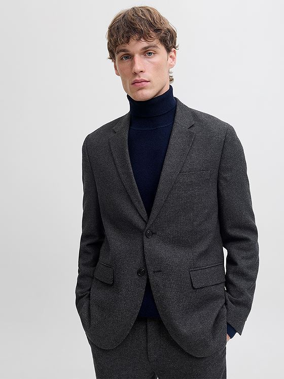 Jack and Jones Martin Winter Tweed Blazer Dark Navy