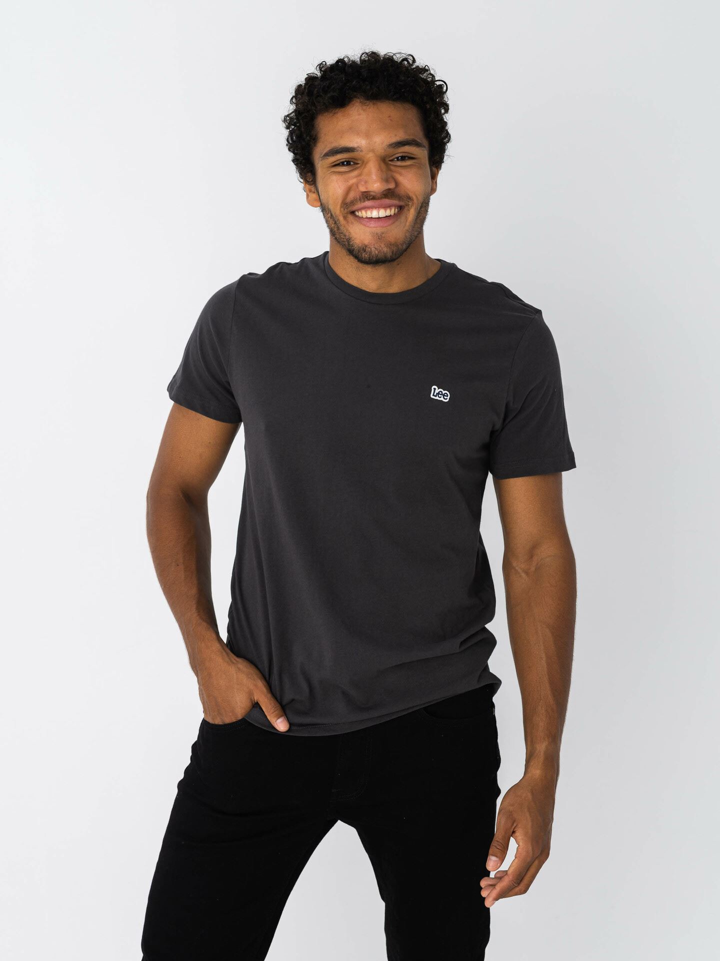 Lee Short Sleeve Patch Logo Tee Washed Black