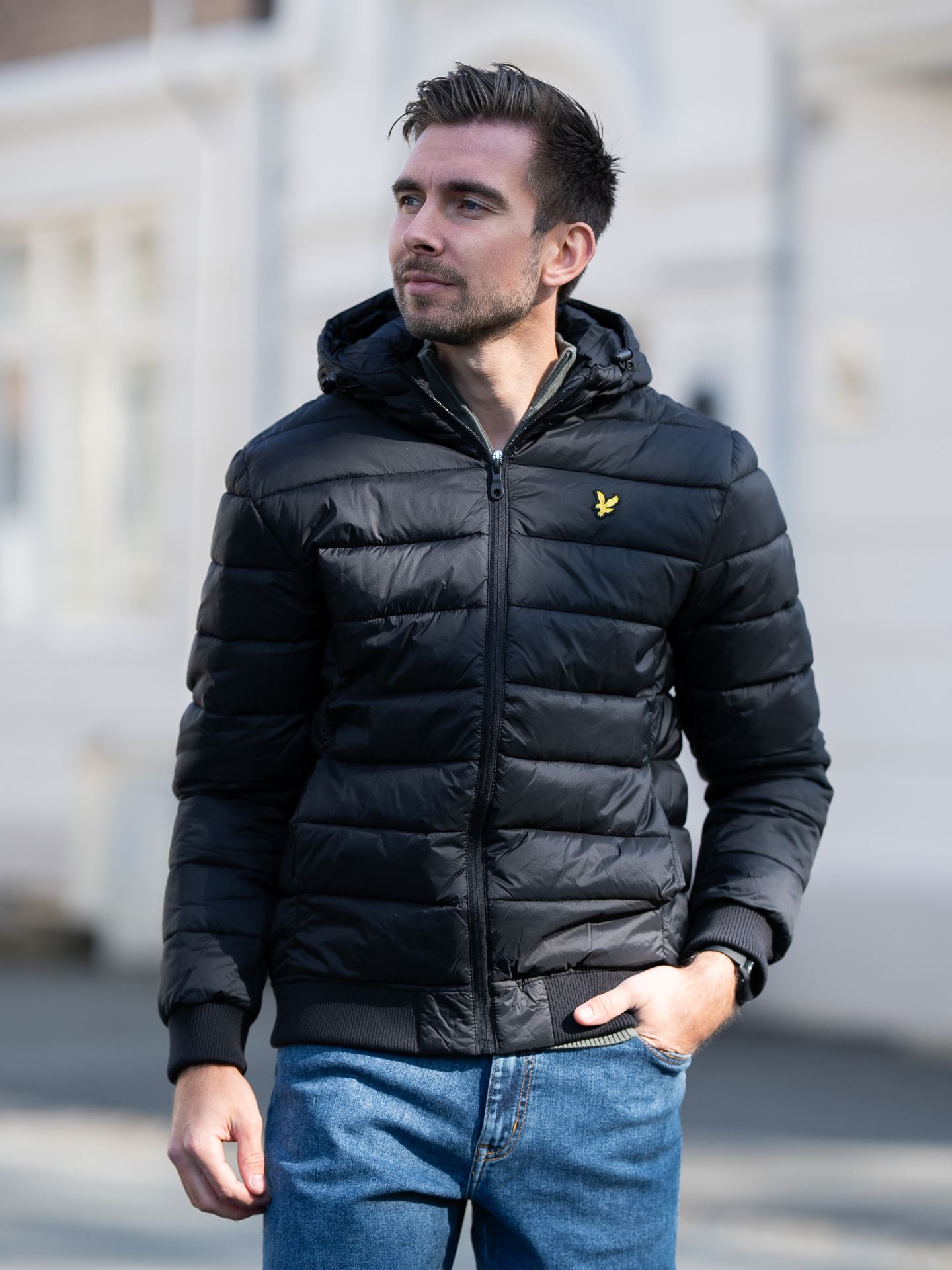 Lyle Scott Wadded Jacket Sort Getinspired.no