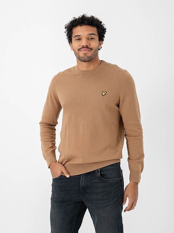 Lyle & Scott Cotton Merino Crew Neck Jumper Tigers Eye