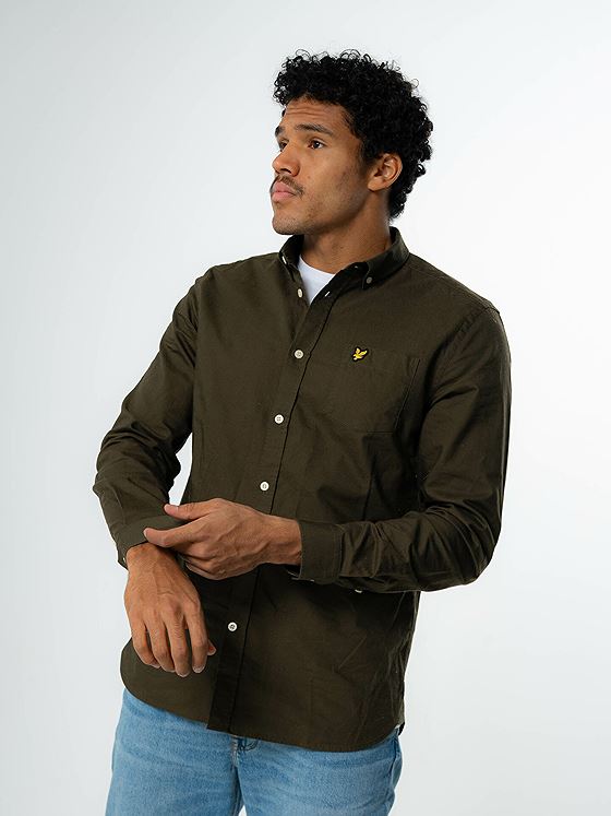 Lyle & Scott Regular Fit Light Weight Oxford Shirt Olive