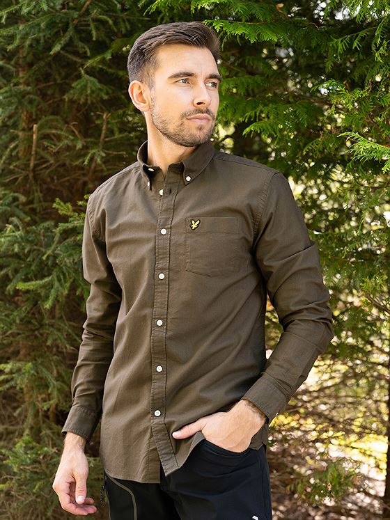 Lyle & Scott Plain Oxford Shirt Olive