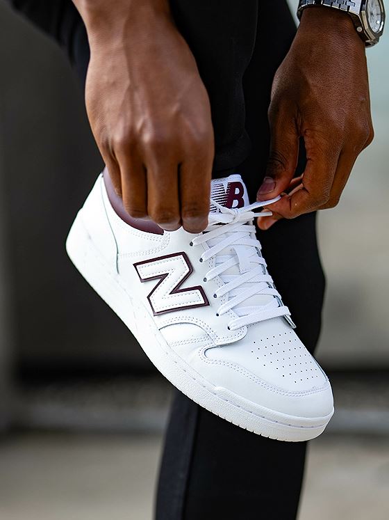 New Balance 480 White / Burgundy
