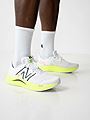 New Balance FuelCell Propel V4 White with bleached lime glo and graphite