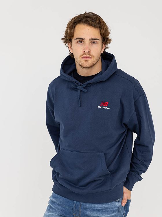New Balance Uni-ssentials French Terry Hoodie Blå