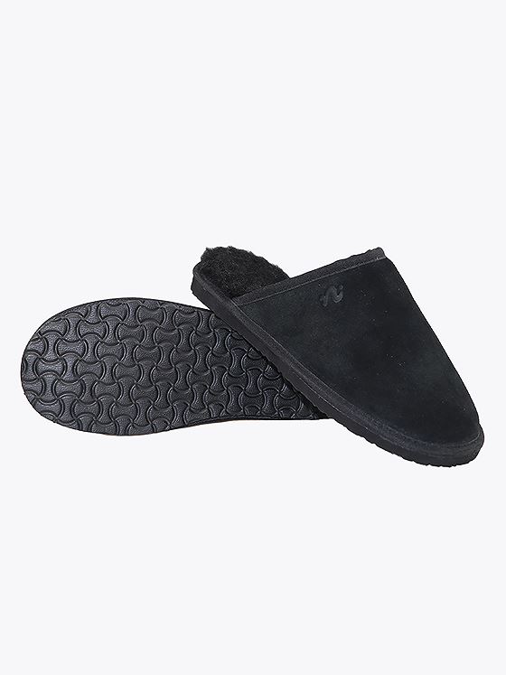 Noodles Hut Wool Slipper Black