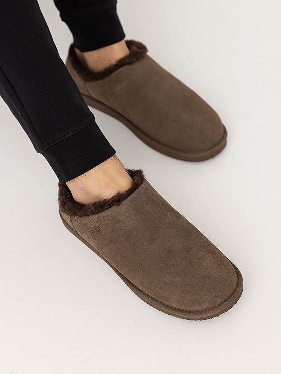 Noodles Lodge Wool Slipper Brown