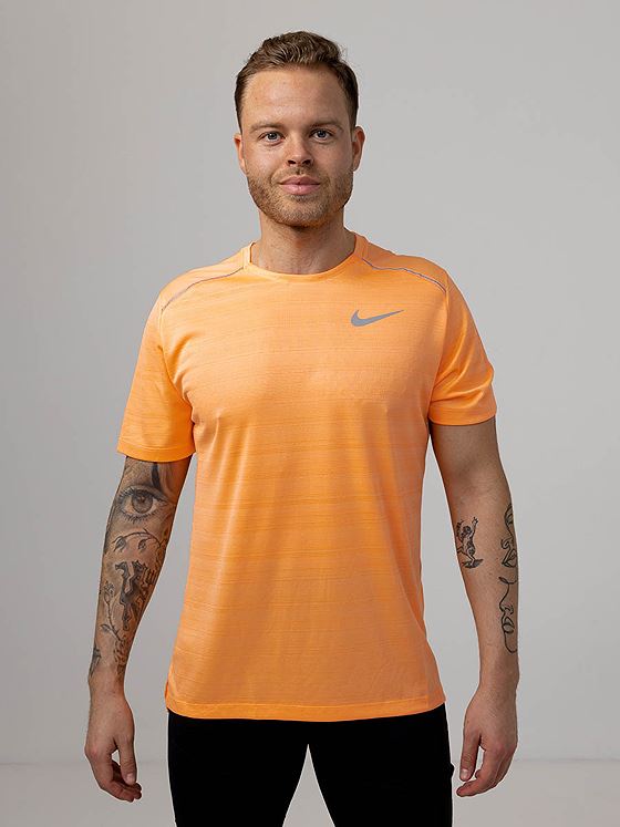 Nike Dri-Fit Miler Top Short Sleeve Orange Pulse / Reflective Silv