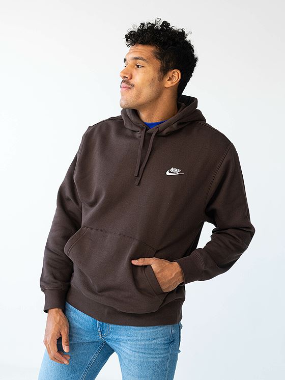 Nike Club Pullover Fleece Hoodie Baroque Brown/Baroque Brown/White