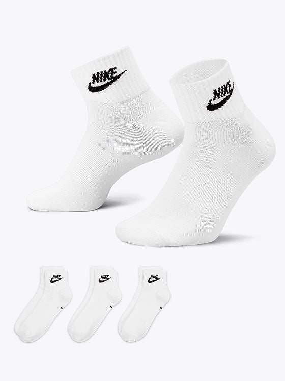 Nike Ankle Essential Socks 3pk White / Black