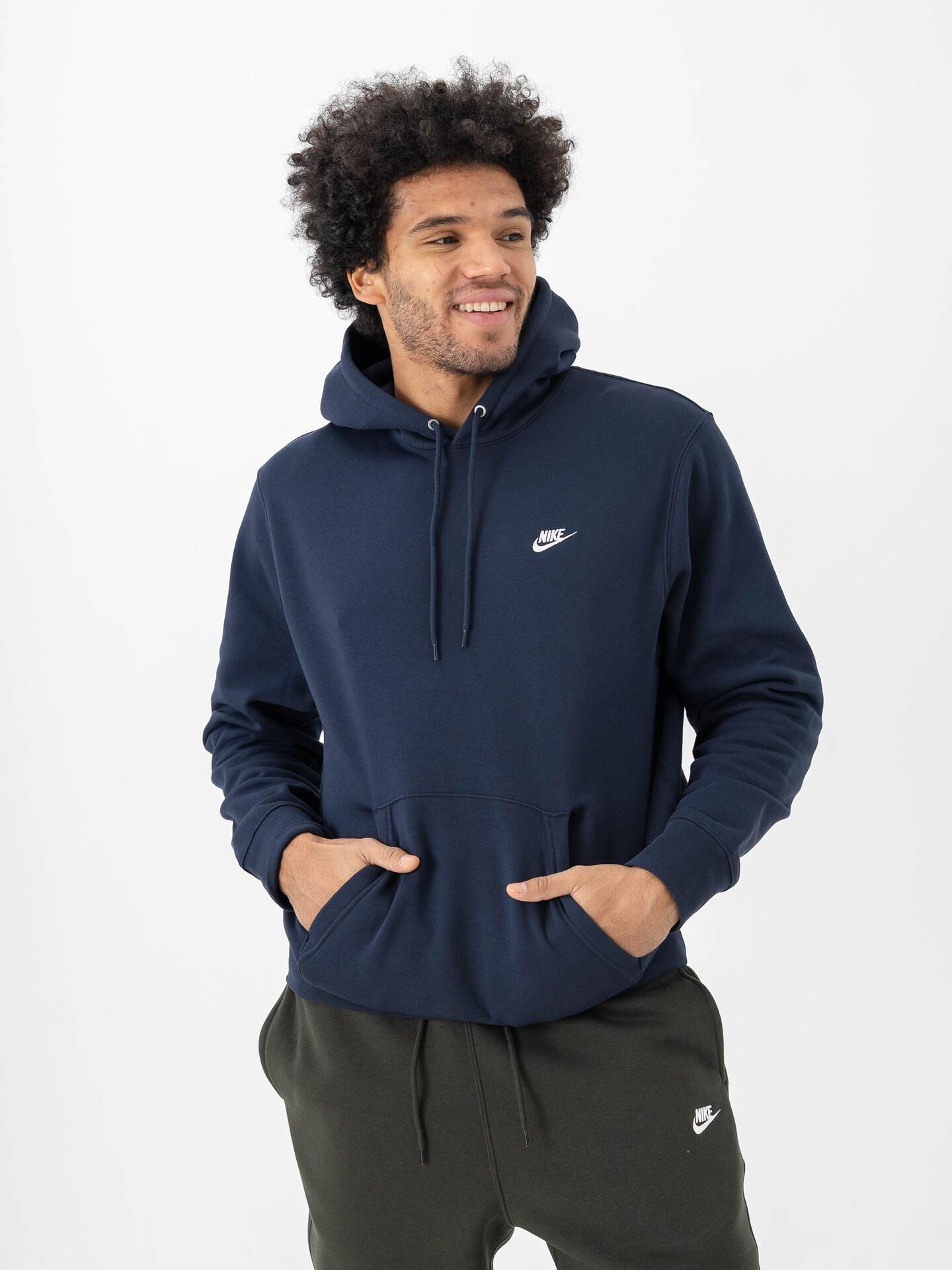 Nike Club Pullover Fleece Hoodie Obsidian / White