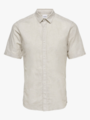 Only & Sons Caiden Short Sleeve Solid Linen Shirt Chinchilla