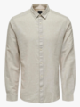 Only & Sons Caiden Long Sleeve Solid Linen Shirt Chinchilla