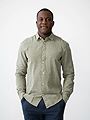 Only & Sons Caiden Long Sleeve Solid Linen Shirt Swamp