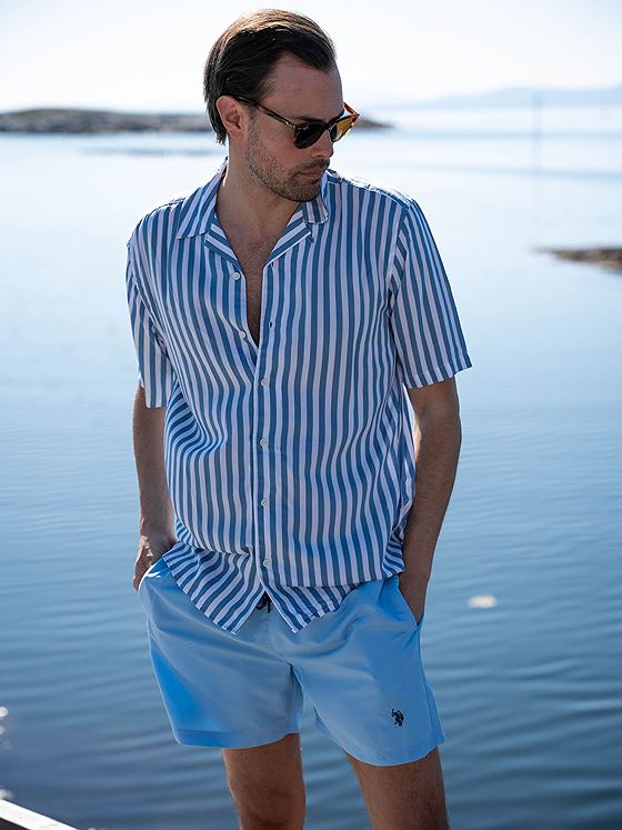 Only & Sons Wayne Life Short Sleeve Viscose Shirt Mountain Spring