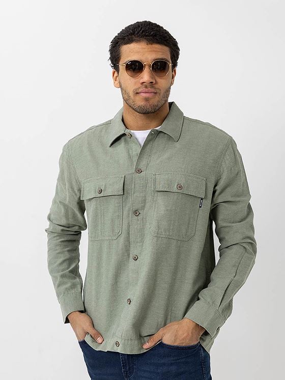 Only & Sons Kennet Long Sleeve Linen Overshirt Swamp
