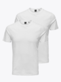 Only & Sons Basic Slim O-Neck 2 pack White