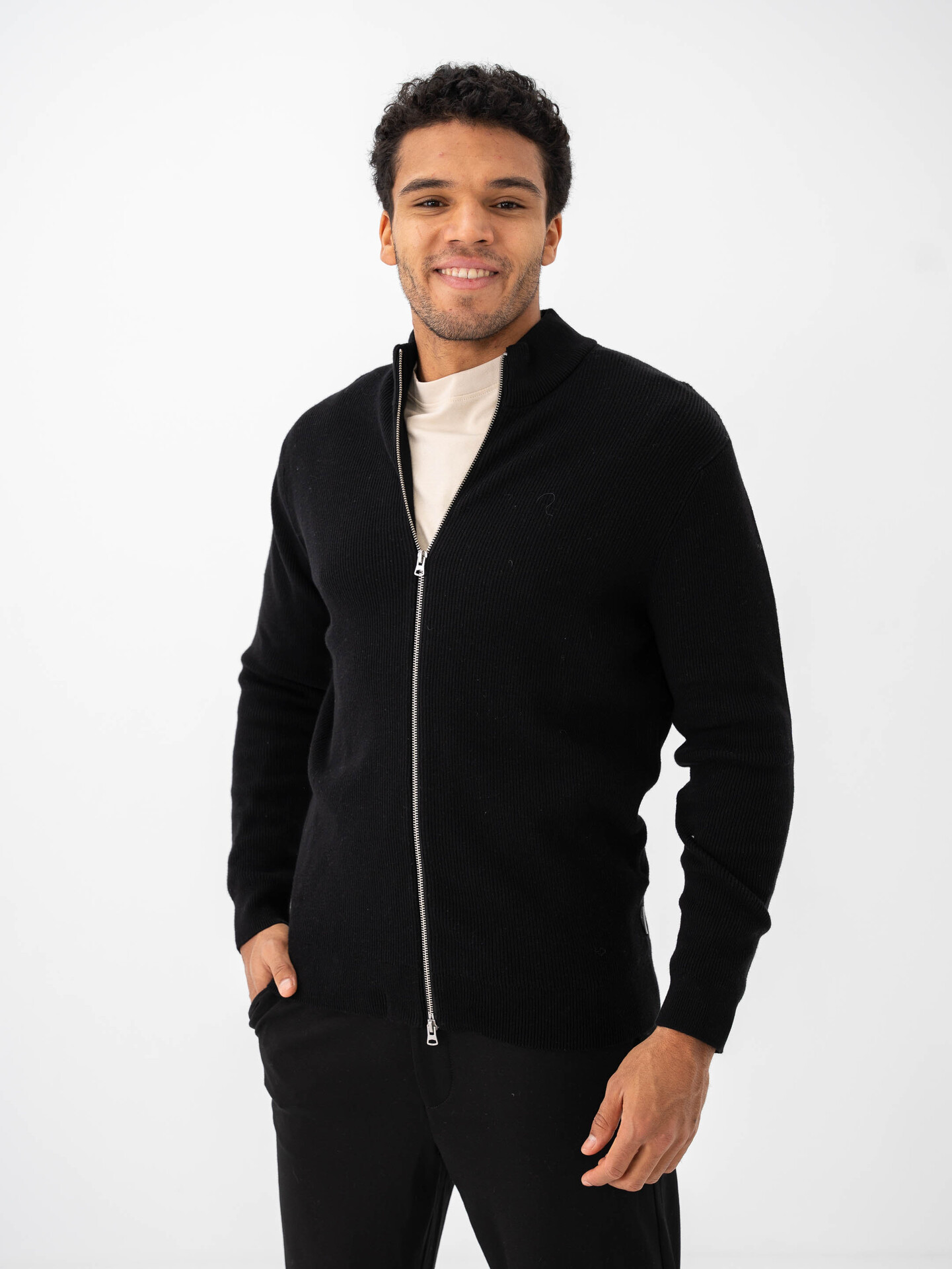 Only & Sons Phil Regular Structure Card Knit Black