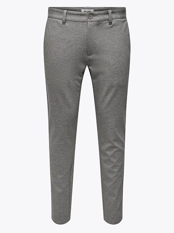 Only & Sons Mark Slim Fit Herringbone Pant Chinchilla