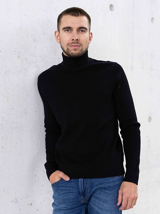 Only & Sons Phil Struc Roll Neck Knit Black