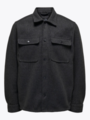 Only & Sons Sash Woolen Look Long Sleeve Shirt Black