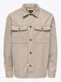 Only & Sons Only & Sons Ash Woolen Look Long Sleeve Shirt Chinchilla