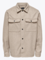 Only & Sons Sash Woolen Look Long Sleeve Shirt Chinchilla