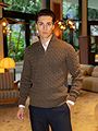 Only & Sons Loui Reg 12 Cabel Half Zip Knit Coffee Bean Melange