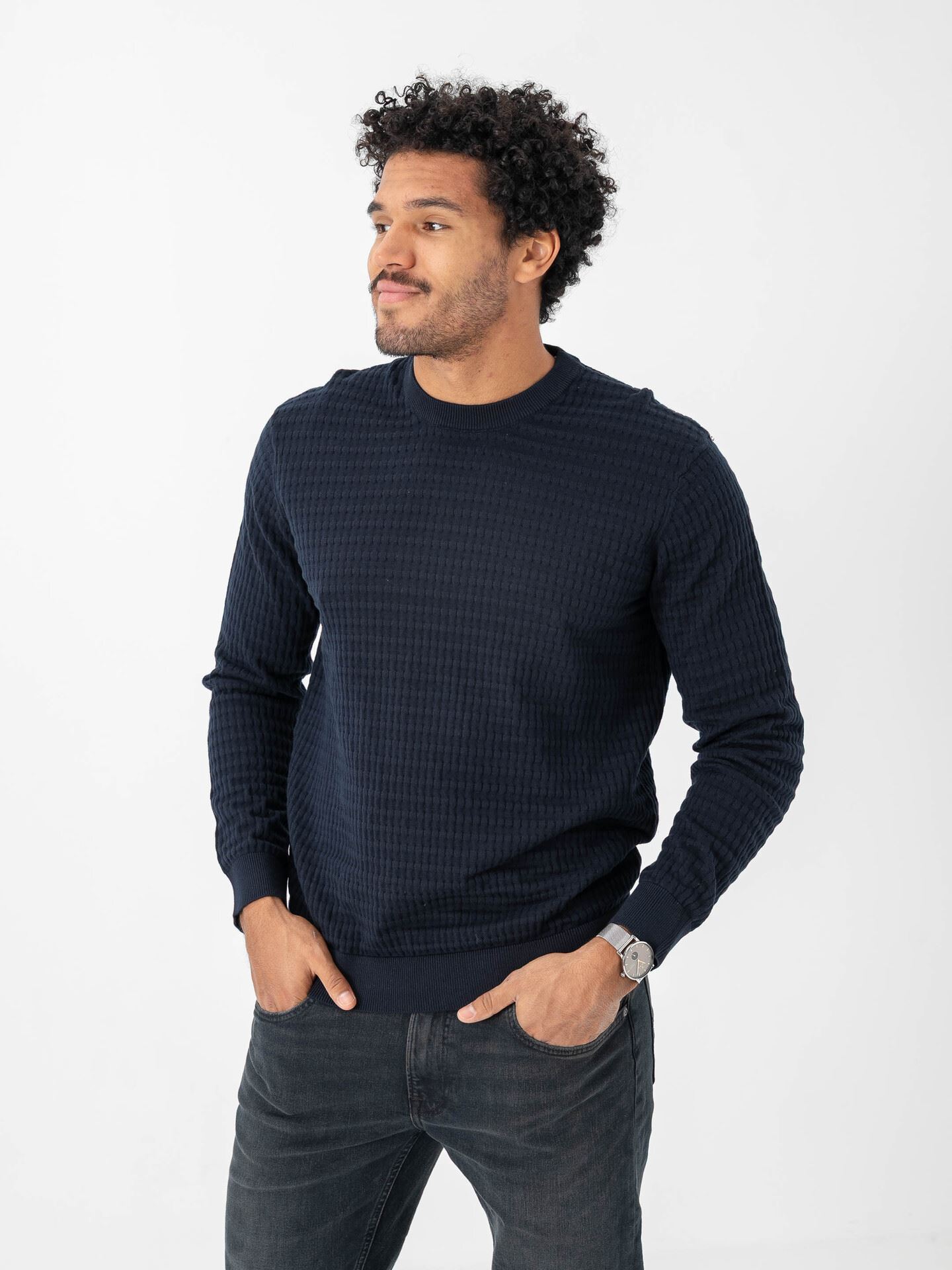Only & Sons Berry Regular Long Sleeve Crew Knit Dark Sapphire