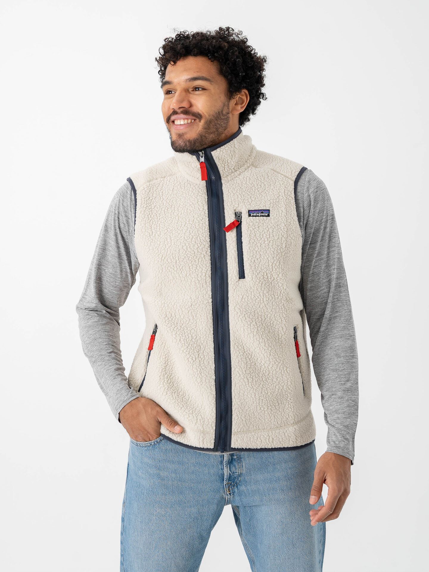 Patagonia Retro Pile Vest Pelican w/Smolder Blue