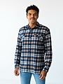 Patagonia Long Sleeve Organic Cotton Fjord Flannel Shirt New Navy