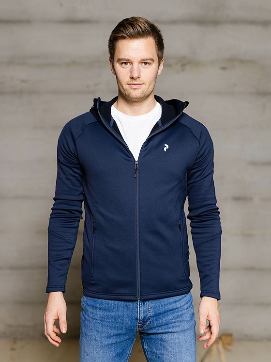 Peak Performance Rider Mid Zip Hood Blue Shadow