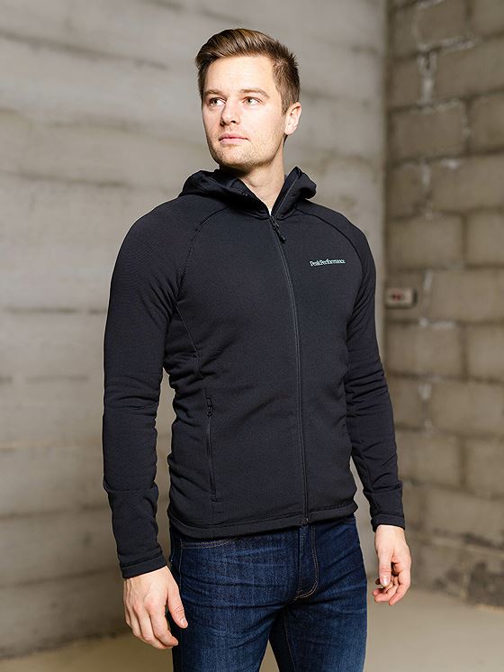 Peak Performance Midlayer Zip Hood Black