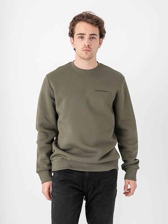 Peak Performance Original Small Logo Crew PINE NEEDLE