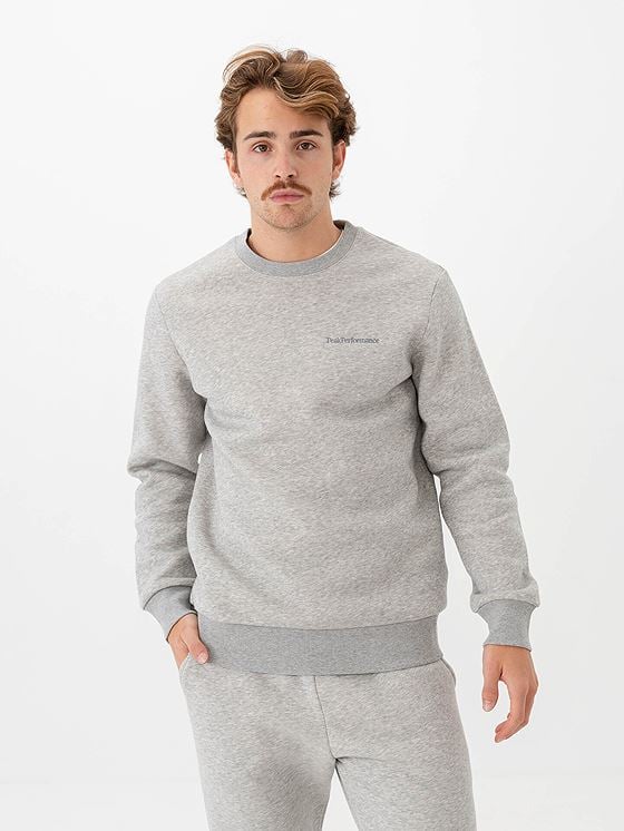 Peak Performance Original Small Logo Crew Medium Grey Melange