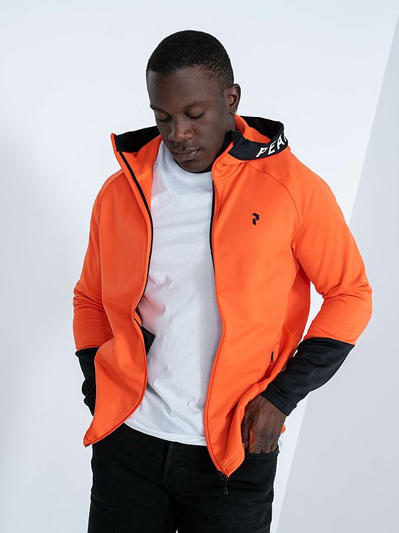 Peak Performance Rider Mid Zip Hood Orange adventure / black