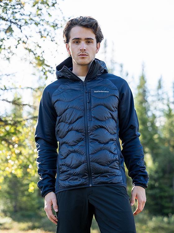 Peak Performance Helium Down Hybrid Hood Men BLUE SHADOW