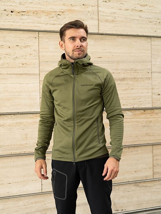 Peak Performance FLO Chill Light Zip Hood Pine Needle