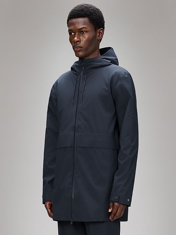 Rains Suva Hardshell Long Jacket Navy