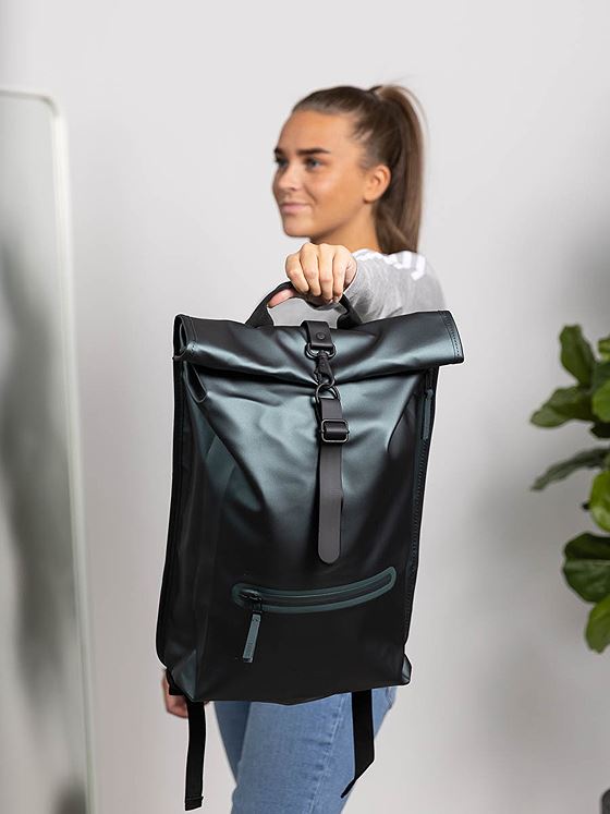 Rains Rolltop Rucksack Silver Pine