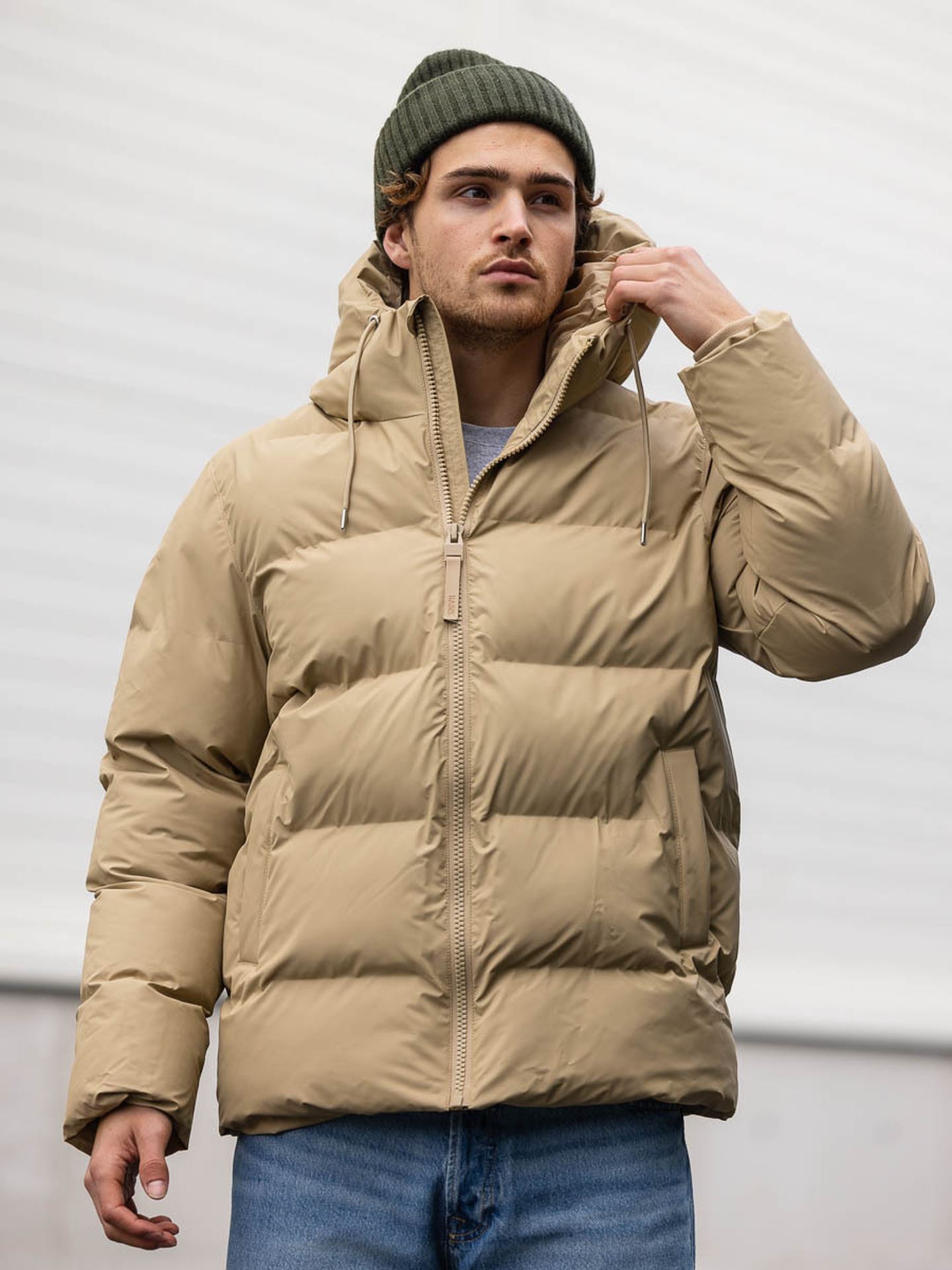 Rains Alta Puffer Jacket Sand