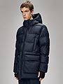 Rains Alta Long Puffer Cargo Jacket Navy