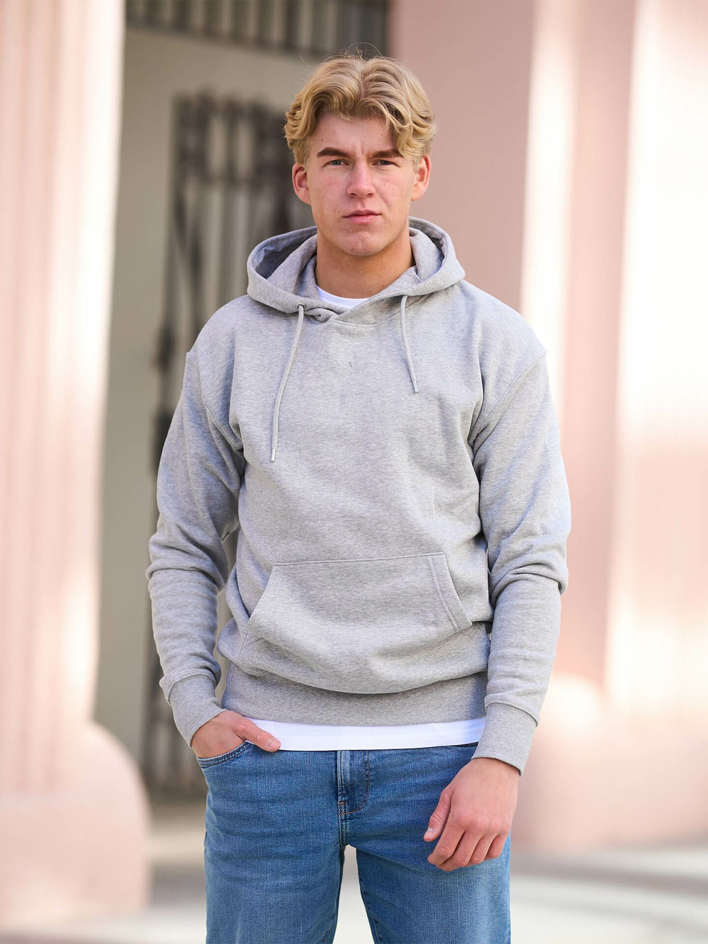 Solid Lenz Hood Sweatshirt Light Grey Melange