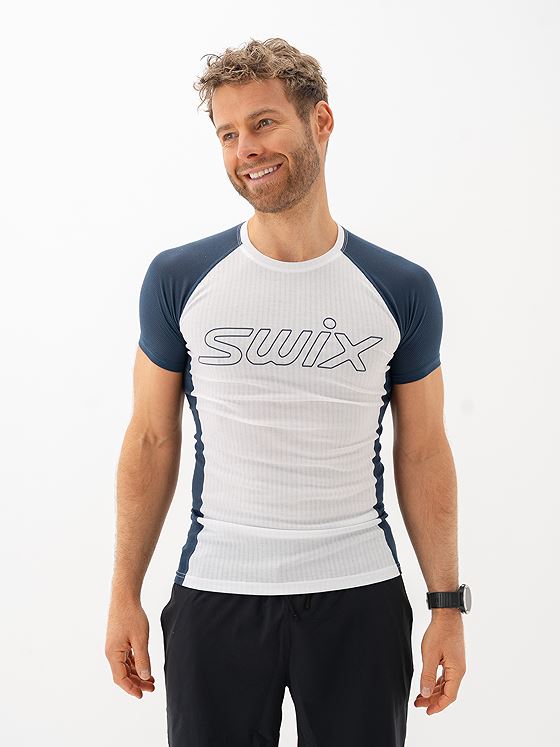 Swix RaceX Light Short Sleeve Bright White / Lake Blue