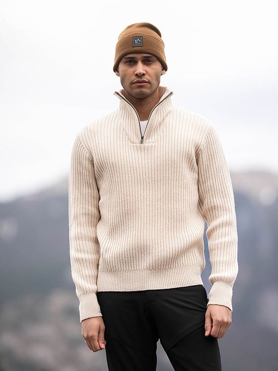 Twentyfour Finse Half Zip Ullgenser Gråhvit