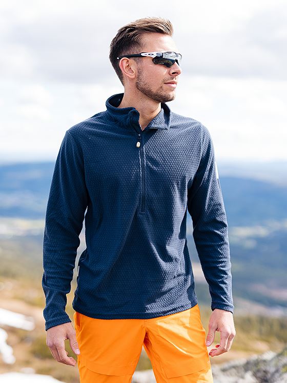 Twentyfour Finse Half Zip Fleece H Blekkblå
